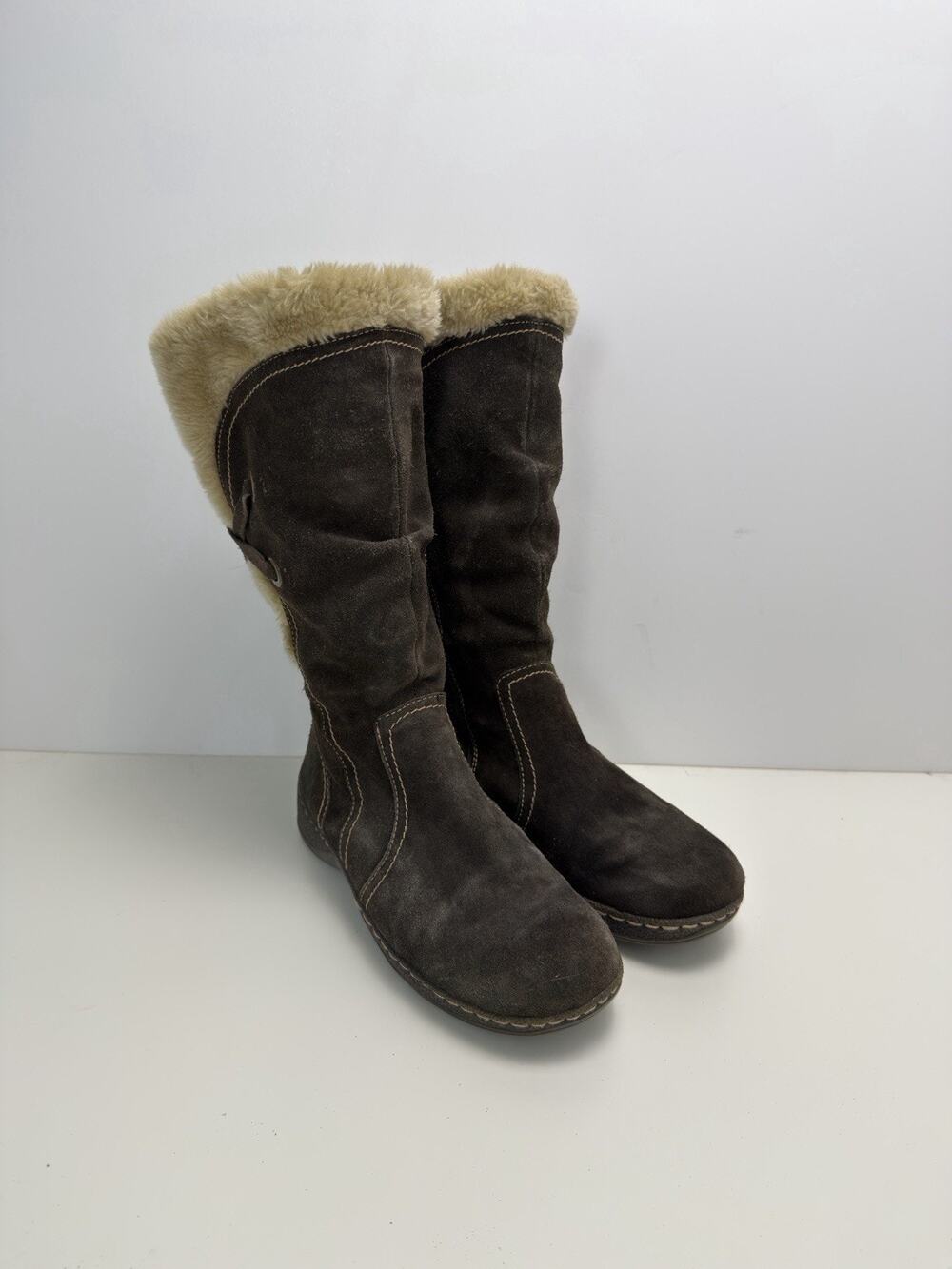 G.H. Bass Denver 4704-205 Women's 10M Brown Suede Leather Faux Shearling Boots